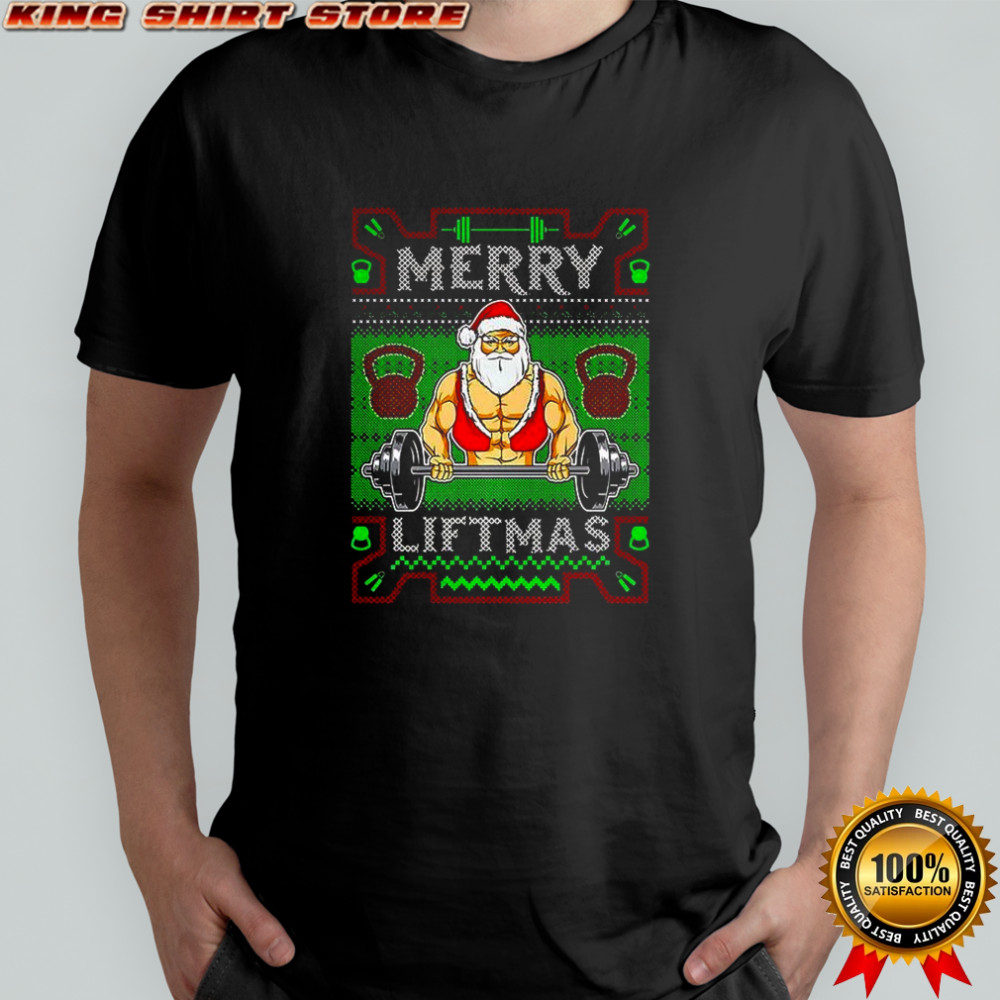 Santa Merry Liftmas Strength Christmas shirt
