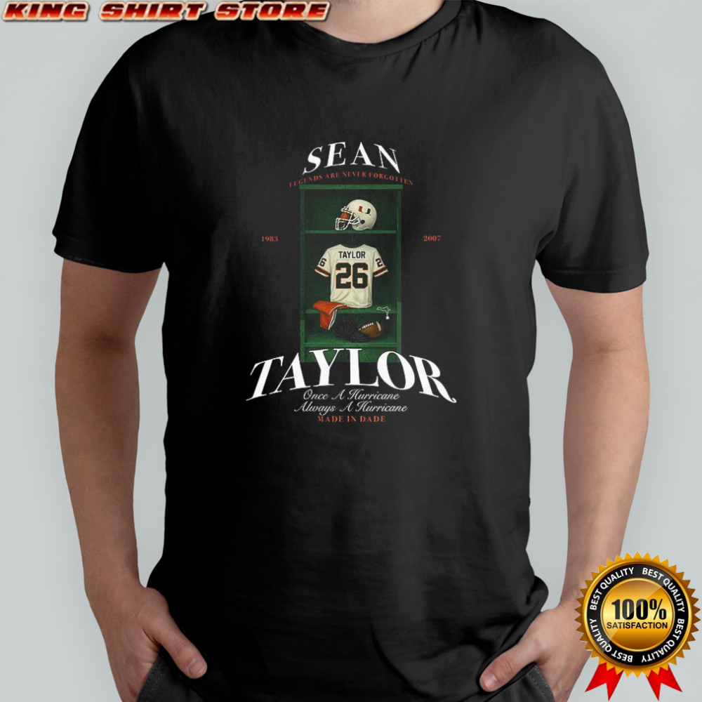 Sean Taylor Miami Hurricanes football once a hurricane always a hurricane 26 locker shirt
