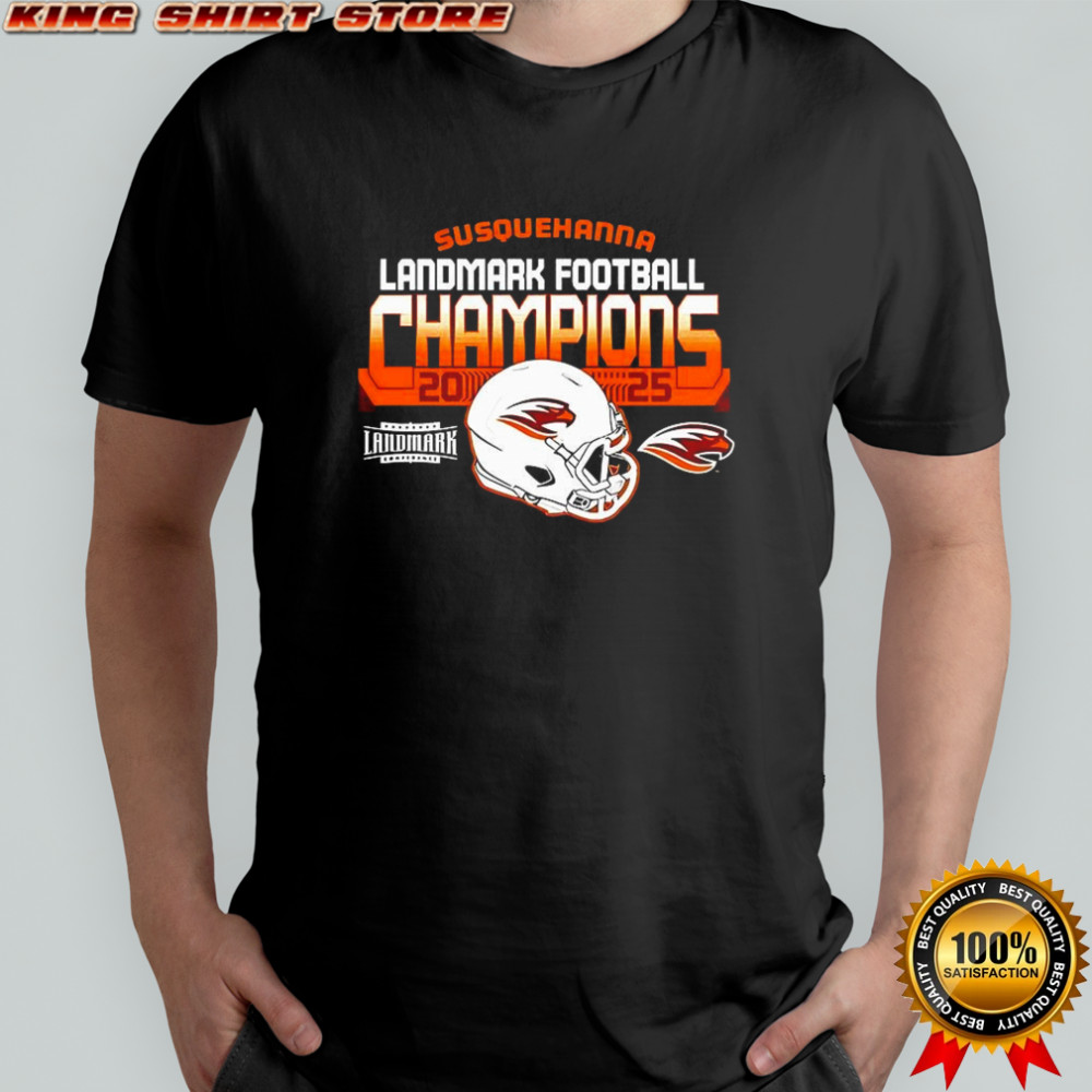 Susquehanna River Hawks Landmark football Champions 2025 helmet shirt