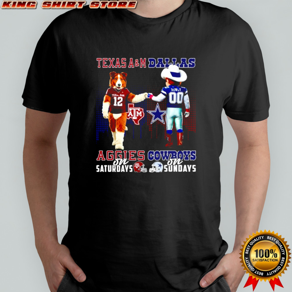 Texas A&M Aggies on Saturdays x Dallas Cowboys on Sundays Mascot shirt