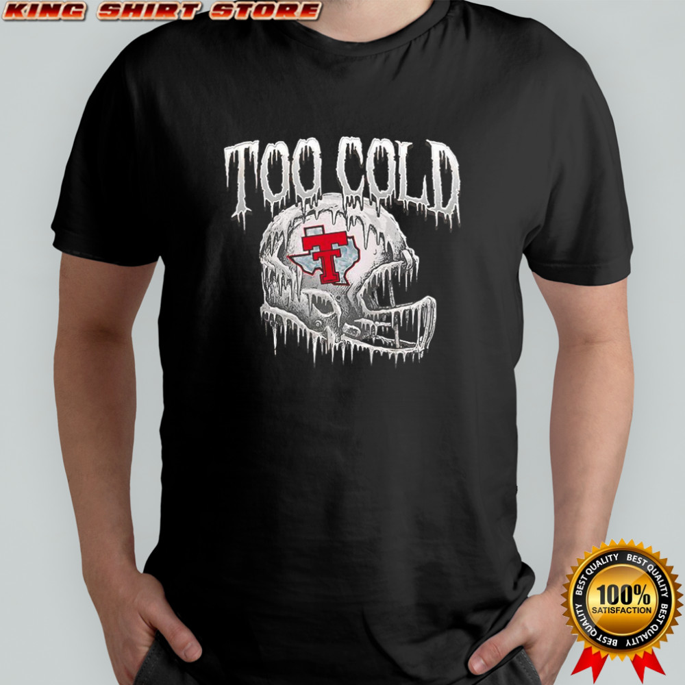 Texas Tech Red Raiders football too cold frozen helmet shirt