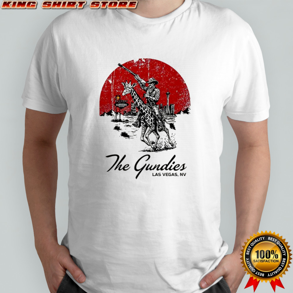 The Gundies Las Vegas cowboy riding a giraffe shirt