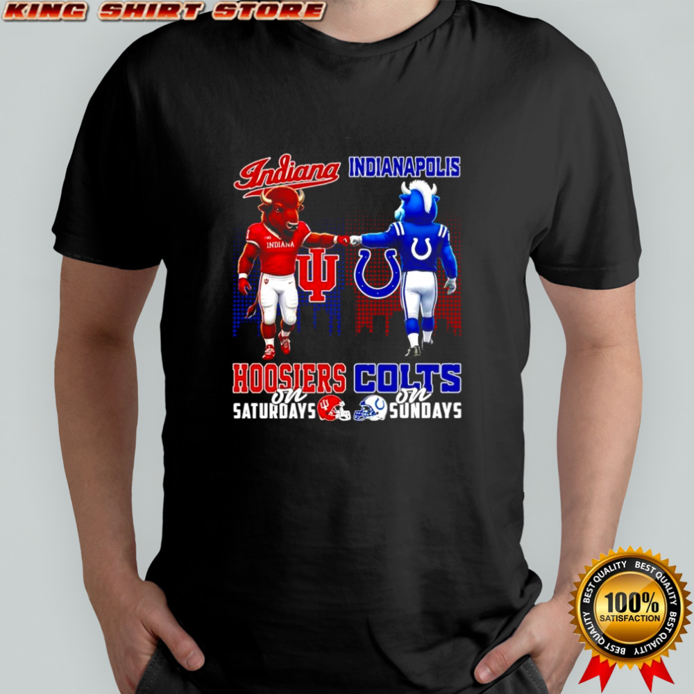 The Indiana Hoosiers on Saturdays and Indianapolis Colts on Sundays mascots college shirt