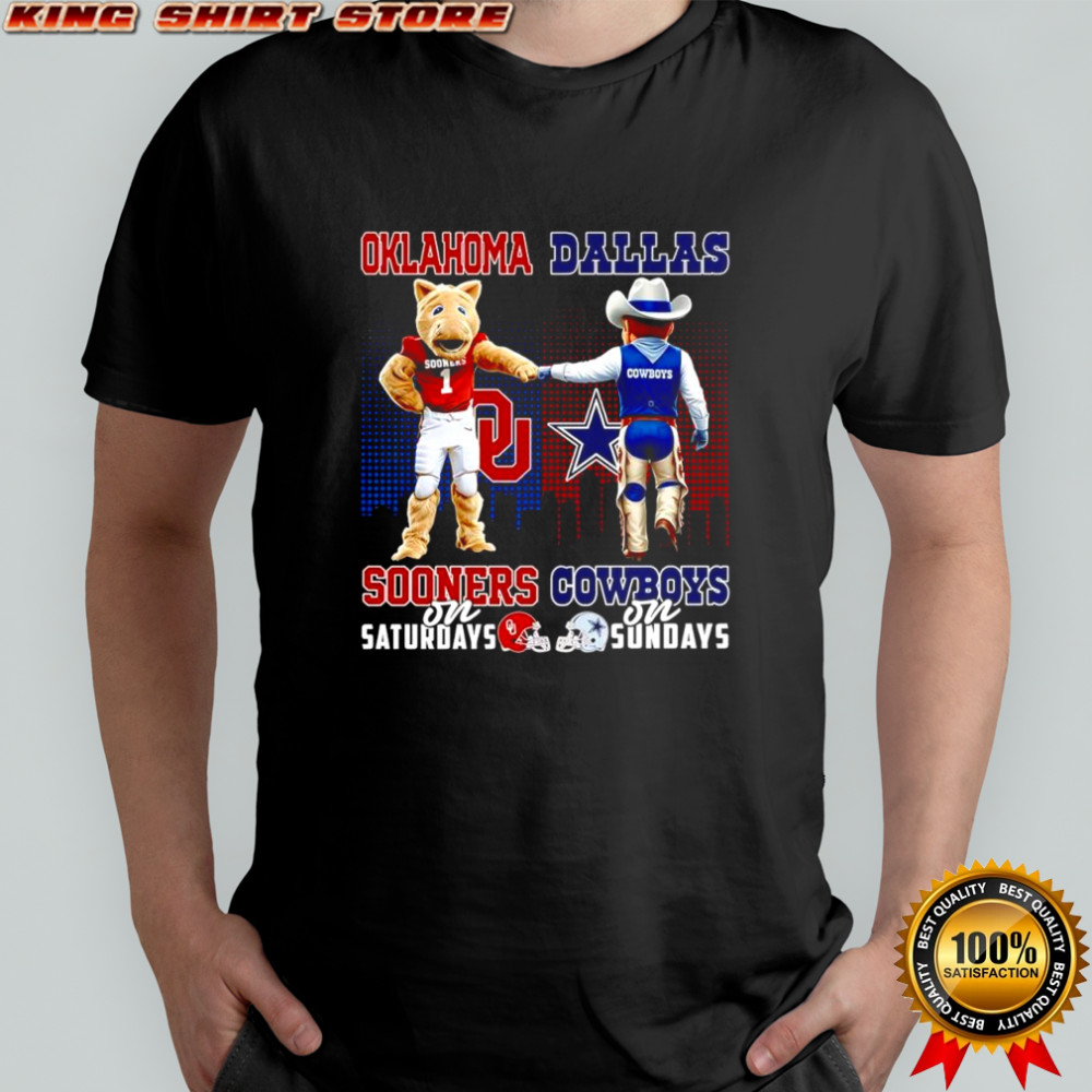 The Oklahoma Sooners on Saturdays and Dallas Cowboys on Sundays mascots college shirt