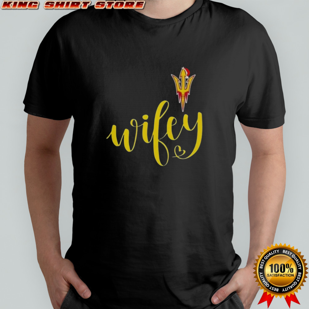 Wifey Arizona State Sun Devils Santa Hat Merry Christmas T-Shirt